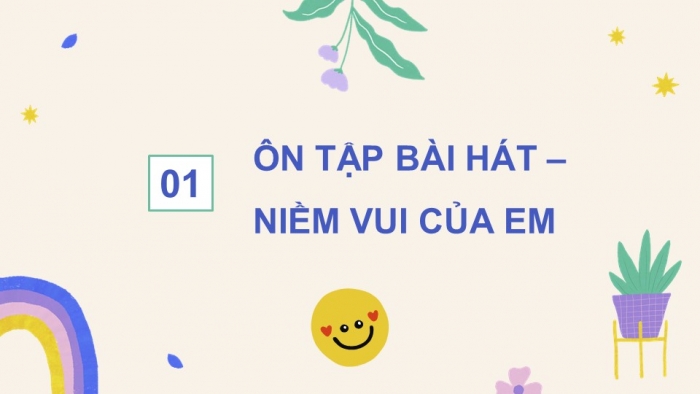 Giáo án điện tử Âm nhạc 5 cánh diều Tiết 2: Ôn tập bài hát Niềm vui của em, Đọc nhạc Bài đọc nhạc số 1