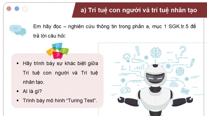 Giáo án điện tử Tin học ứng dụng 12 cánh diều Bài 1: Giới thiệu về Trí tuệ nhân tạo