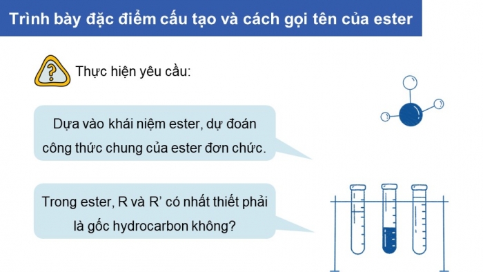 Giáo án điện tử Hoá học 12 chân trời Bài 1: Ester – Lipid