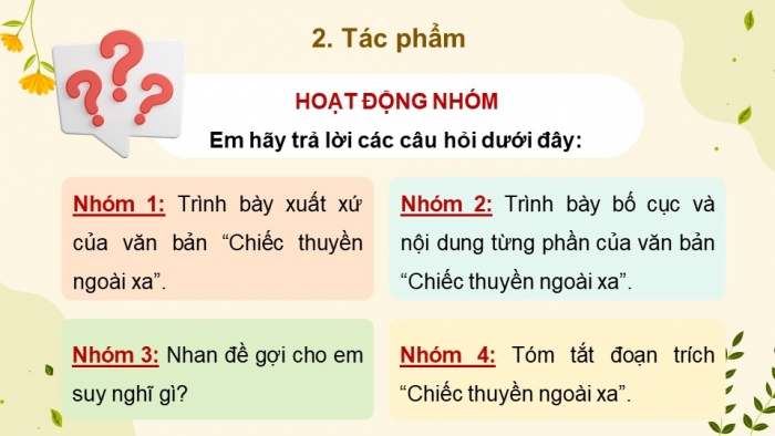 Giáo án điện tử Ngữ văn 12 cánh diều Bài 1: Chiếc thuyền ngoài xa (Nguyễn Minh Châu)