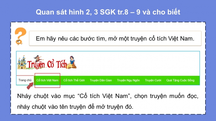 Giáo án điện tử Tin học 5 chân trời Bài 2: Tìm thông tin trên website