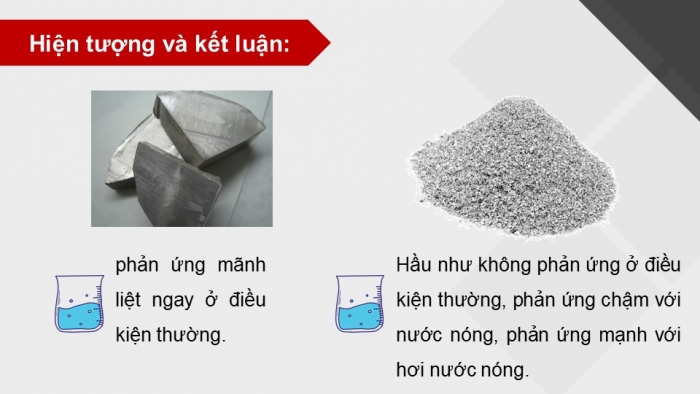 Giáo án điện tử KHTN 9 chân trời - Phân môn Hoá học Bài 17: Dãy hoạt động hóa học của kim loại. Một số phương pháp tách kim loại