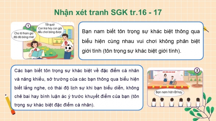 Giáo án điện tử Đạo đức 5 chân trời Bài 3: Em tôn trọng sự khác biệt của người khác