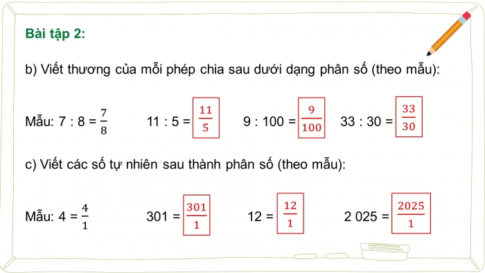 Giáo án điện tử Toán 5 cánh diều Bài 4: Ôn tập và bổ sung về phân số