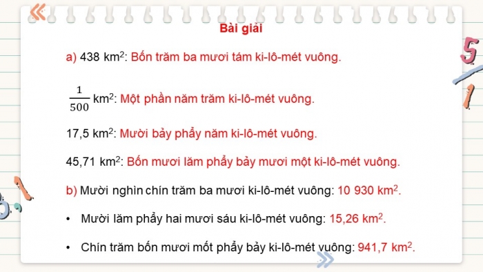 Giáo án điện tử Toán 5 cánh diều Bài 22: Ki-lô-mét vuông