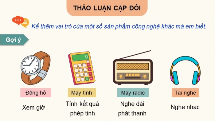 Giáo án điện tử Công nghệ 5 cánh diều Bài 1: Công nghệ trong đời sống