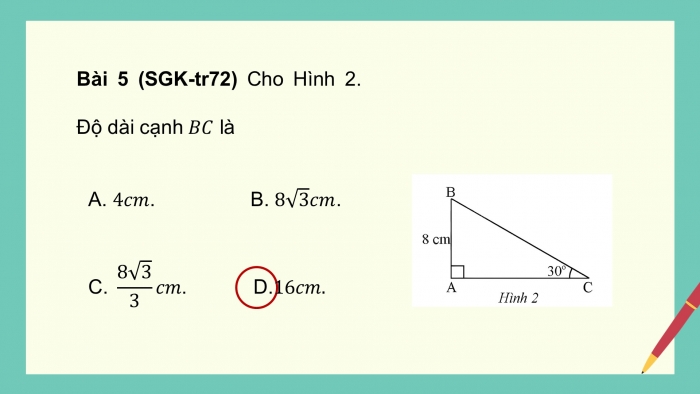 Giáo án điện tử Toán 9 chân trời Bài tập cuối chương 4