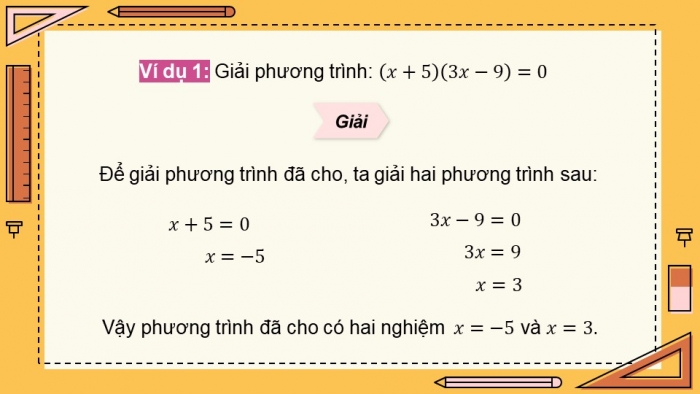 Giáo án điện tử Toán 9 cánh diều Bài 1: Phương trình quy về phương trình bậc nhất một ẩn