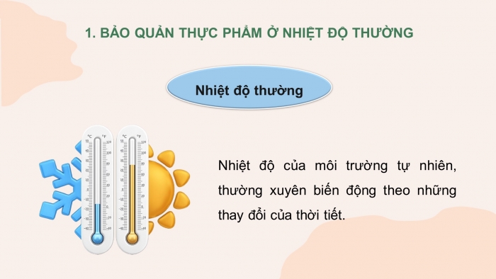 Giáo án điện tử Công nghệ 9 Chế biến thực phẩm Cánh diều Bài 2: Bảo quản chất dinh dưỡng trong thực phẩm