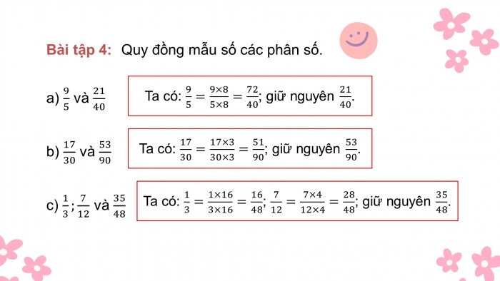 Giáo án điện tử Toán 5 kết nối Bài 3: Ôn tập phân số