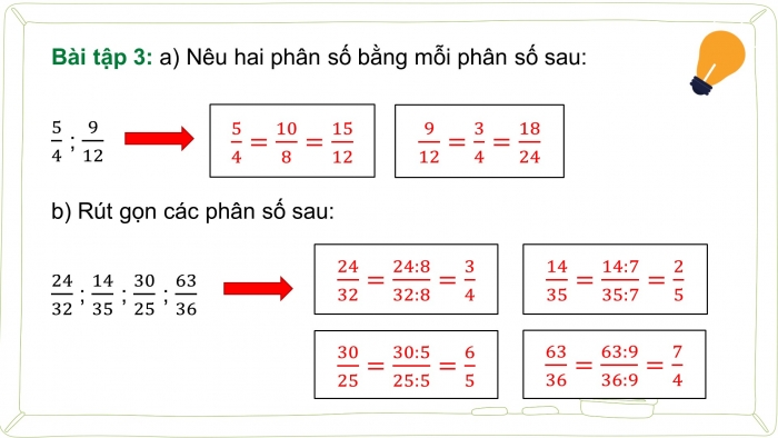 Giáo án điện tử Toán 5 cánh diều Bài 4: Ôn tập và bổ sung về phân số