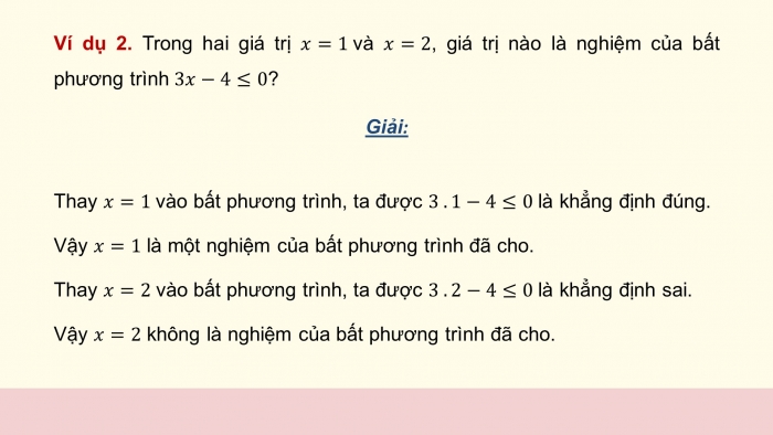 Giáo án điện tử Toán 9 chân trời Bài 2: Bất phương trình bậc nhất một ẩn