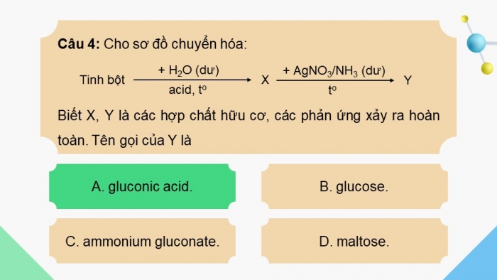 Giáo án điện tử Hoá học 12 kết nối Bài 7: Ôn tập chương 2