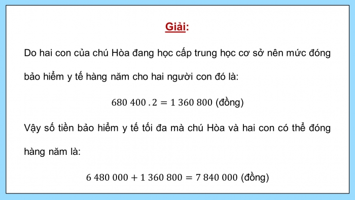 Giáo án điện tử Toán 9 cánh diều Hoạt động thực hành và trải nghiệm Chủ đề 1: Làm quen với bảo hiểm