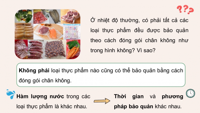 Giáo án điện tử Công nghệ 9 Chế biến thực phẩm Cánh diều Bài 2: Bảo quản chất dinh dưỡng trong thực phẩm