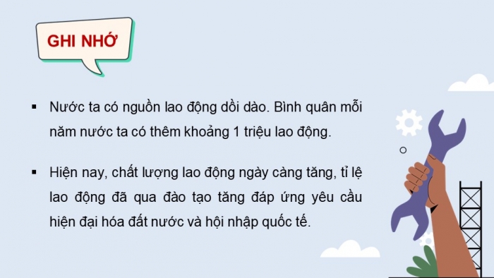 Giáo án điện tử Địa lí 12 kết nối Bài 7: Lao động và việc làm