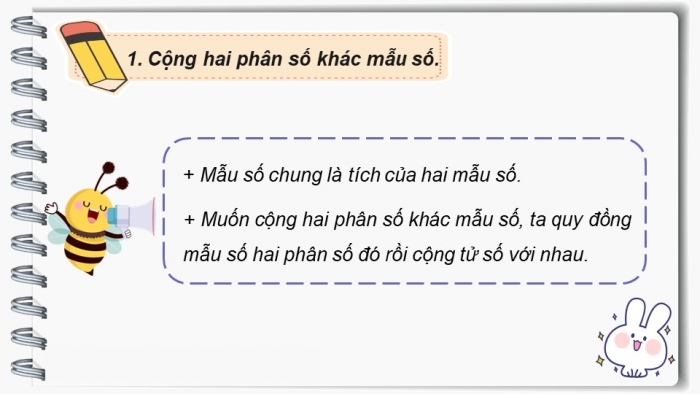 Giáo án điện tử Toán 5 chân trời Bài 3: Ôn tập và bổ sung các phép tính với phân số