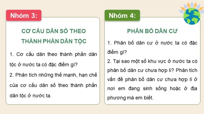 Giáo án điện tử Địa lí 12 chân trời Bài 7: Dân số