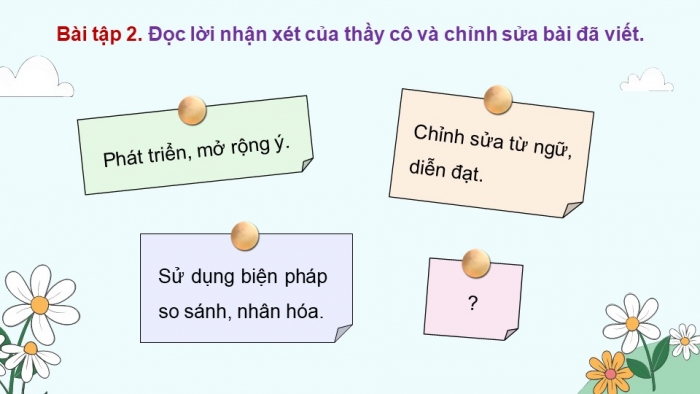 Giáo án điện tử Tiếng Việt 5 chân trời Bài 7: Trả bài văn tả phong cảnh (Bài viết số 2)