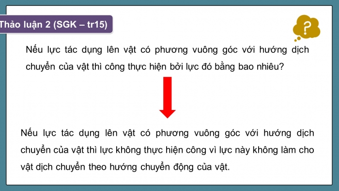 Giáo án điện tử KHTN 9 chân trời - Phân môn Vật lí Bài 3: Công và công suất