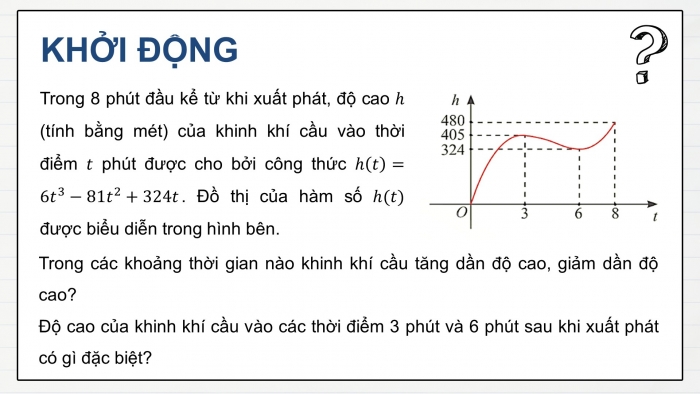 Giáo án điện tử Toán 12 chân trời Bài 1: Tính đơn điệu và cực trị của hàm số