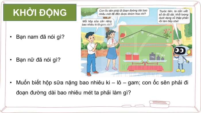 Giáo án điện tử Toán 5 kết nối Bài 12: Viết số đo đại lượng dưới dạng số thập phân