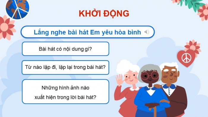 Giáo án điện tử Mĩ thuật 5 cánh diều Bài 4: Em yêu hòa bình