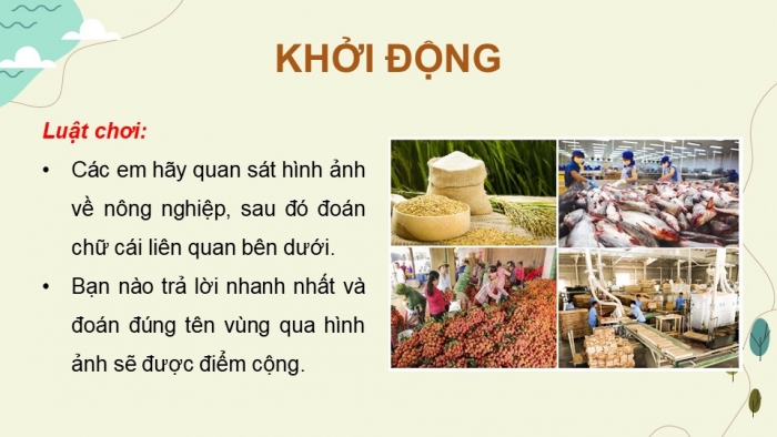 Giáo án điện tử Địa lí 9 kết nối Bài 4: Nông nghiệp