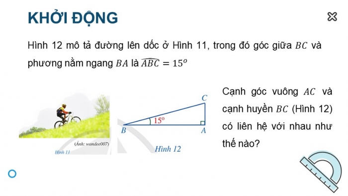 Giáo án điện tử Toán 9 cánh diều Bài 2: Một số hệ thức về cạnh và góc trong tam giác vuông