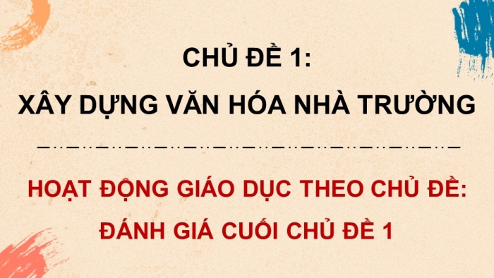 Giáo án điện tử Hoạt động trải nghiệm 9 cánh diều Đánh giá cuối Chủ đề 1