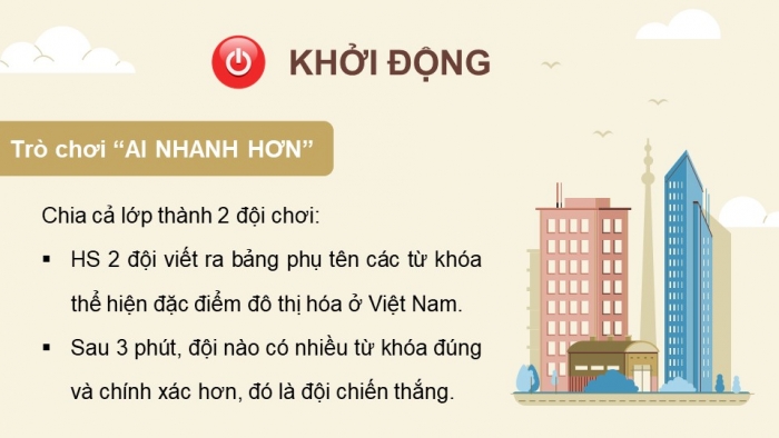 Giáo án điện tử Địa lí 12 kết nối Bài 8: Đô thị hoá