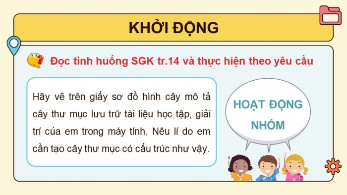 Giáo án điện tử Tin học 5 chân trời Bài 4: Tổ chức, lưu trữ và tìm tệp, thư mục trong máy tính