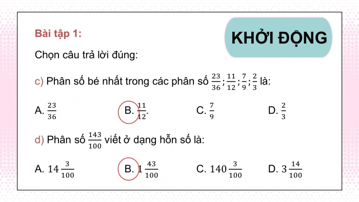 Giáo án điện tử Toán 5 kết nối Bài 9: Luyện tập chung