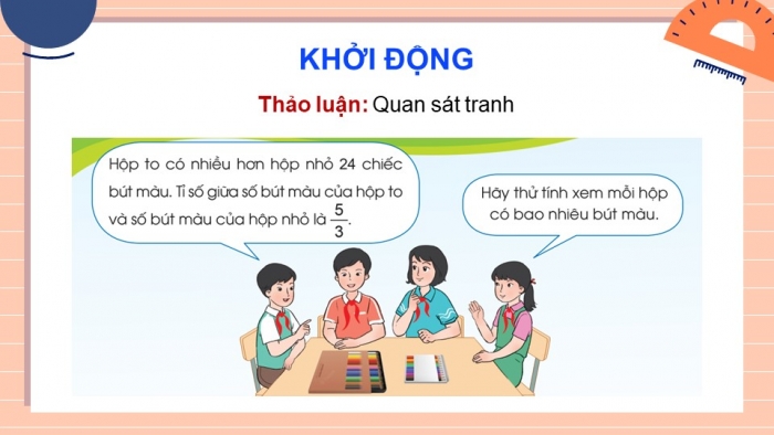 Giáo án điện tử Toán 5 cánh diều Bài 8: Tìm hai số khi biết hiệu và tỉ số của hai số đó