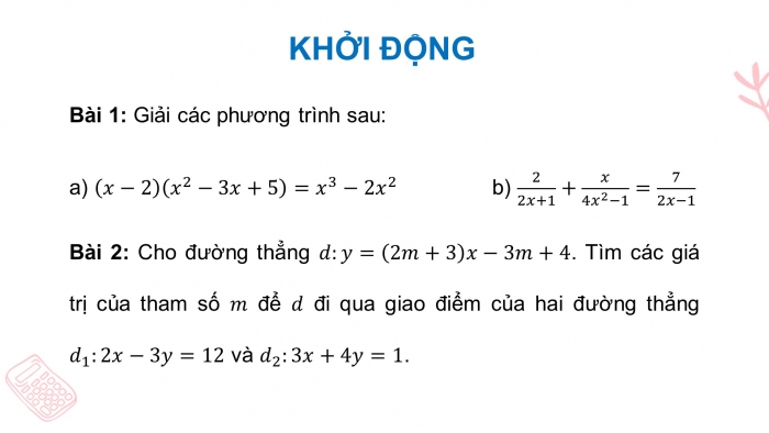 Giáo án điện tử Toán 9 cánh diều Bài tập cuối chương I