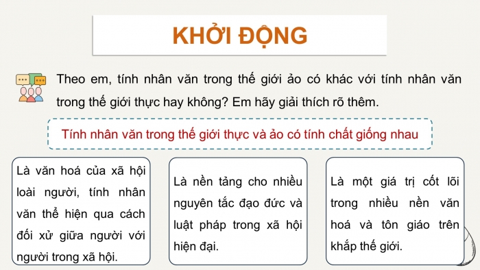 Giáo án điện tử Tin học ứng dụng 12 cánh diều Bài: Giao tiếp và tính nhân văn trong ứng xử trên không gian mạng