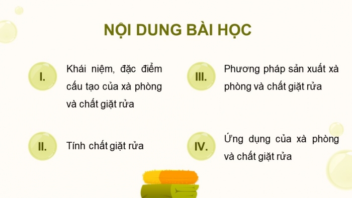 Giáo án điện tử Hoá học 12 kết nối Bài 2: Xà phòng và chất giặt rửa