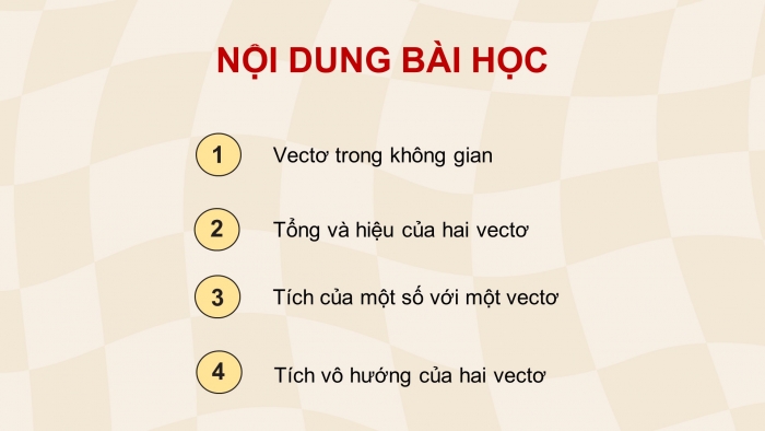 Giáo án điện tử Toán 12 chân trời Bài 1: Vectơ và các phép toán trong không gian