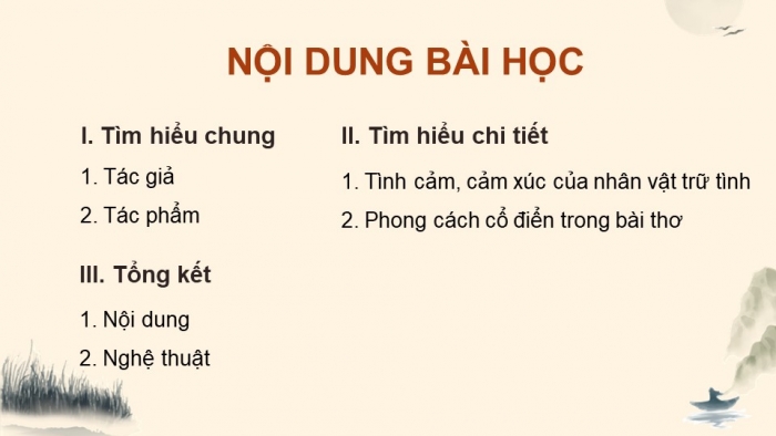 Giáo án điện tử Ngữ văn 12 kết nối Bài 2: Cảm hoài (Nỗi lòng – Đặng Dung)