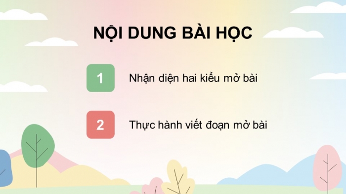 Giáo án điện tử Tiếng Việt 5 chân trời Bài 4: Viết đoạn mở bài cho bài văn tả phong cảnh