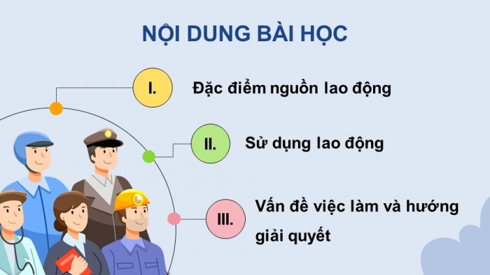 Giáo án điện tử Địa lí 12 kết nối Bài 7: Lao động và việc làm