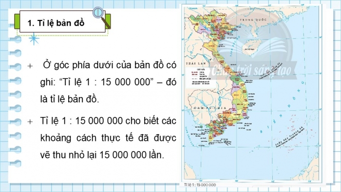 Giáo án điện tử Toán 5 chân trời Bài 15: Tỉ lệ bản đồ