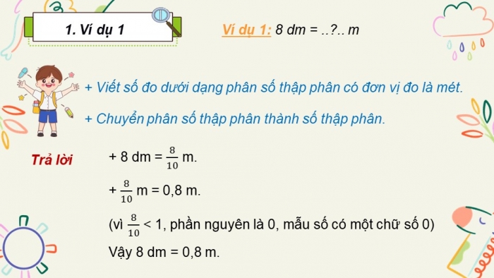 Giáo án điện tử Toán 5 chân trời Bài 24: Viết các số đo độ dài dưới dạng số thập phân