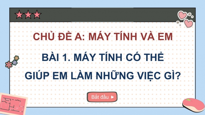 Giáo án điện tử Tin học 5 chân trời Bài 1: Máy tính có thể giúp em làm những việc gì?