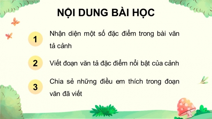 Giáo án điện tử Tiếng Việt 5 chân trời Bài 5: Viết đoạn văn cho bài văn tả phong cảnh