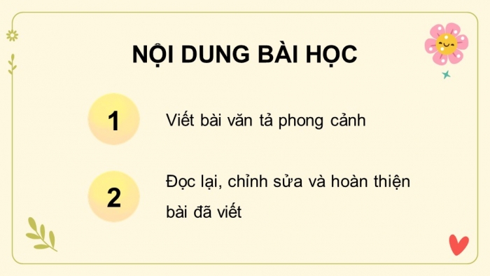 Giáo án điện tử Tiếng Việt 5 chân trời Bài 7: Viết bài văn tả phong cảnh (Bài viết số 1)