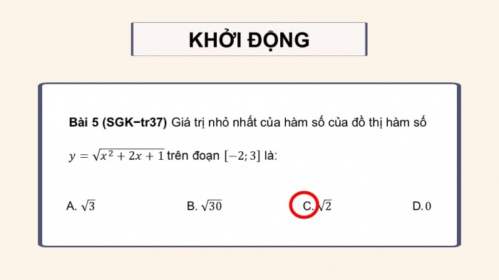 Giáo án điện tử Toán 12 chân trời Bài tập cuối chương I