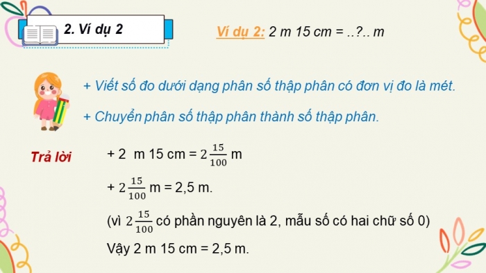 Giáo án điện tử Toán 5 chân trời Bài 24: Viết các số đo độ dài dưới dạng số thập phân