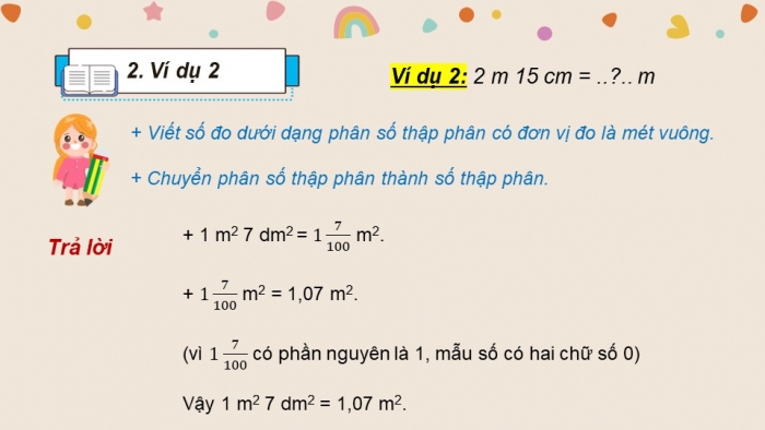 Giáo án điện tử Toán 5 chân trời Bài 26: Viết các số đo diện tích dưới dạng số thập phân