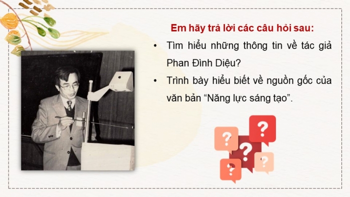 Giáo án điện tử Ngữ văn 12 kết nối Bài 3: Năng lực sáng tạo (Trích – Phan Đình Diệu)